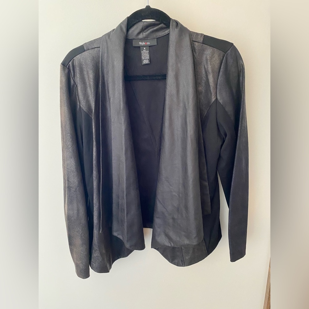 Style&Co Faux Leather Blazer